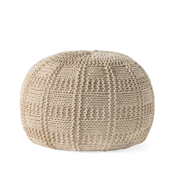 Gdf Studio Sardis Modern Knitted Cotton Round Pouf