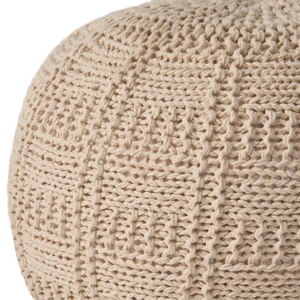 Gdf Studio Sardis Modern Knitted Cotton Round Pouf
