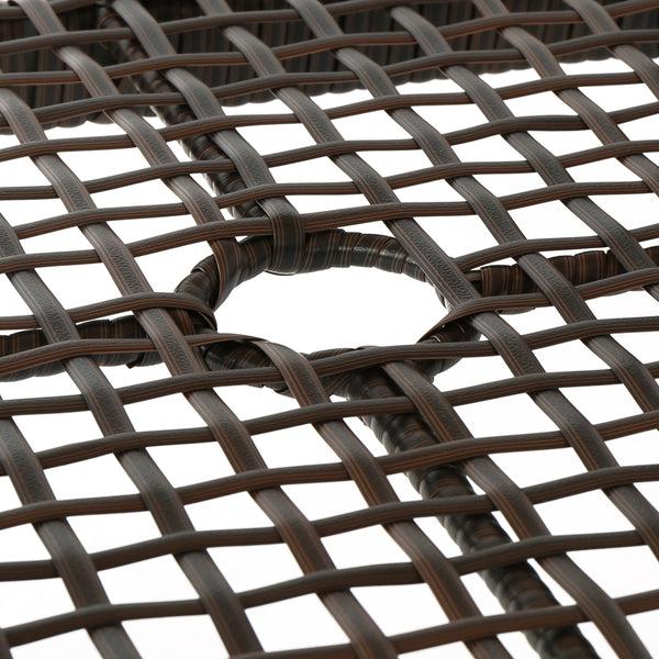 Gdf Studio Selander Multibrown Wicker Glass Table