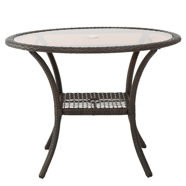 gdf studio Selander Multibrown Wicker Glass Table