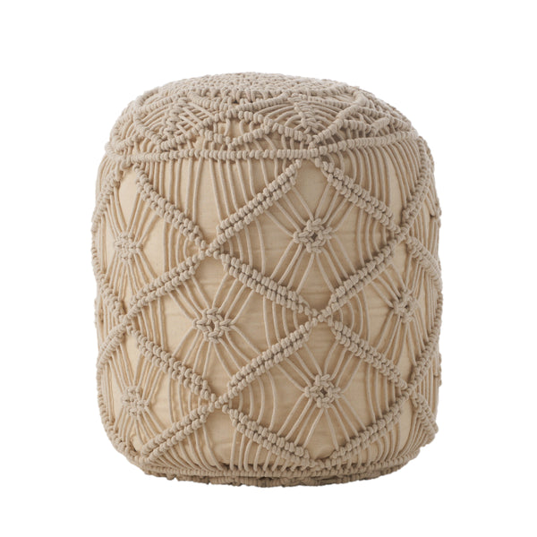gdf studio Shashwat Macrame Cube Pouf