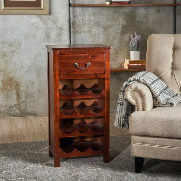 Gdf Studio Shelby Wine Rack & Drawer Wood Cabinet
