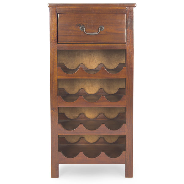 gdf studio Shelby Wine Rack & Drawer Wood Cabinet