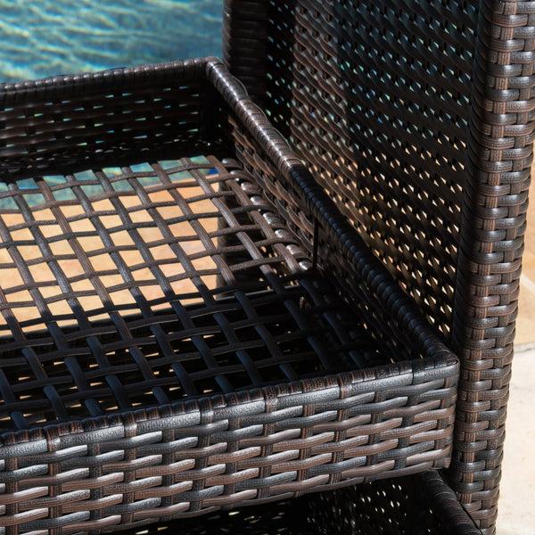 Gdf Studio Shelton Multi-Brown Wicker Bar Cart