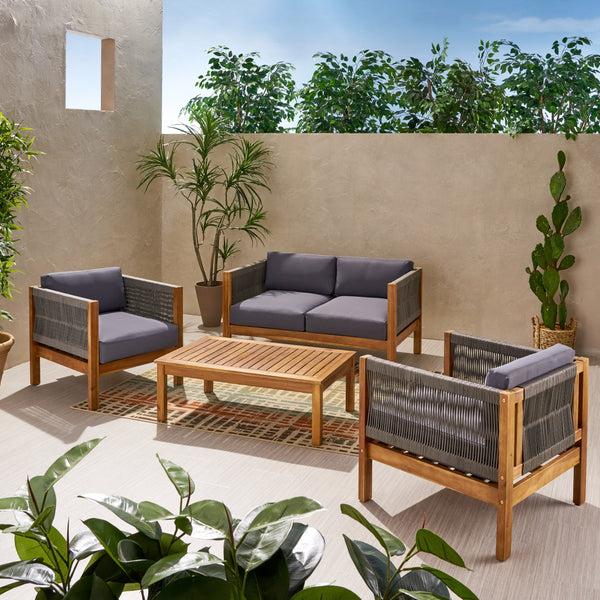 Gdf Studio Sigrid Outdoor 4 Seater Chat Set