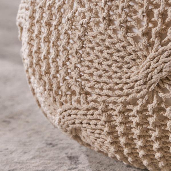 Gdf Studio Simi Knitted Cotton Pouf