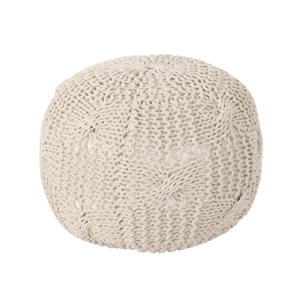 Gdf Studio Simi Knitted Cotton Pouf