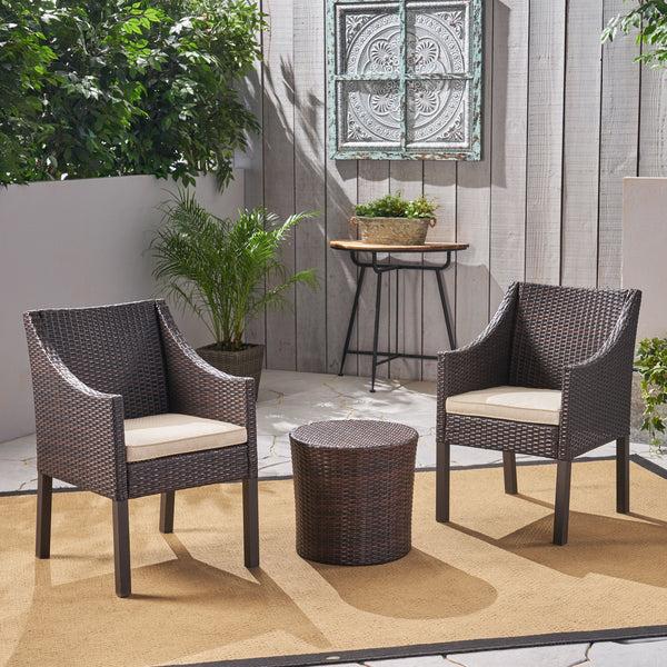 Gdf Studio Sims Outdoor 3 Piece Wicker Chat Set