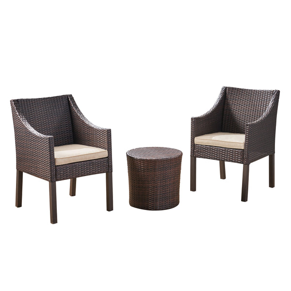 gdf studio Sims Outdoor 3 Piece Wicker Chat Set