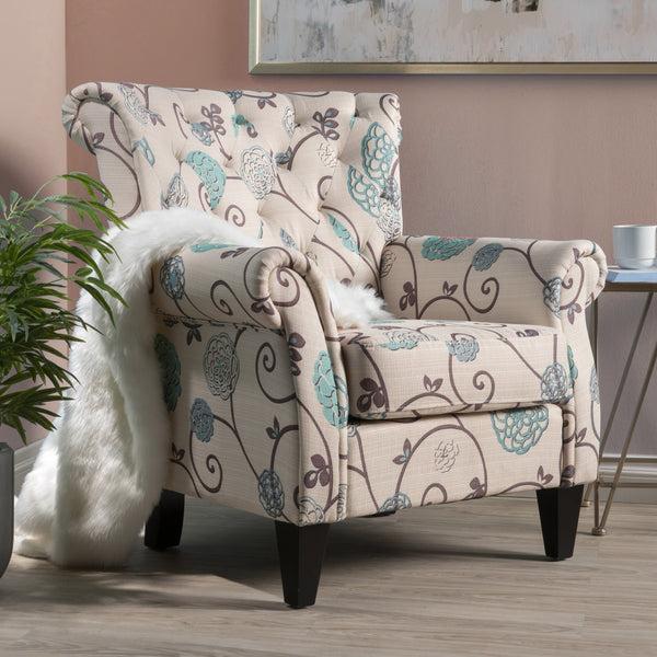 Gdf Studio Solvang Floral Tufted Fabric Club Chair