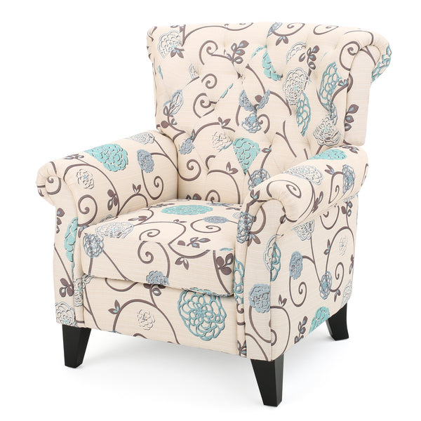 gdf studio Solvang Floral Tufted Fabric Club Chair