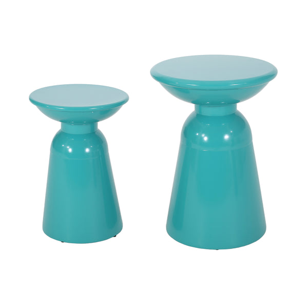 Gdf Studio Soto Outdoor Metal Side Tables Set Of 2