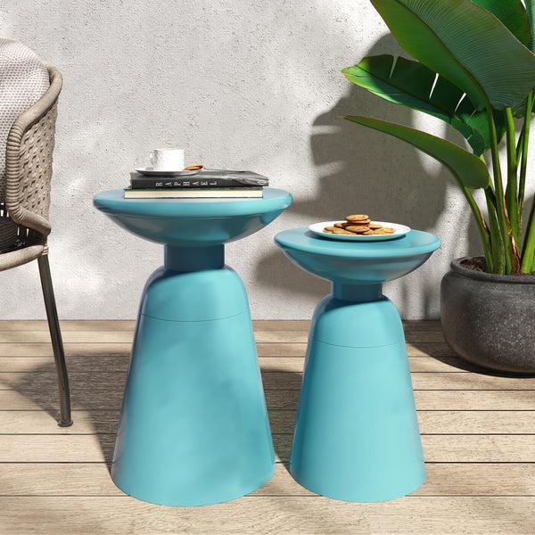 Gdf Studio Soto Outdoor Metal Side Tables Set Of 2