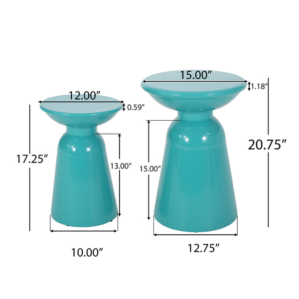 Gdf Studio Soto Outdoor Metal Side Tables Set Of 2