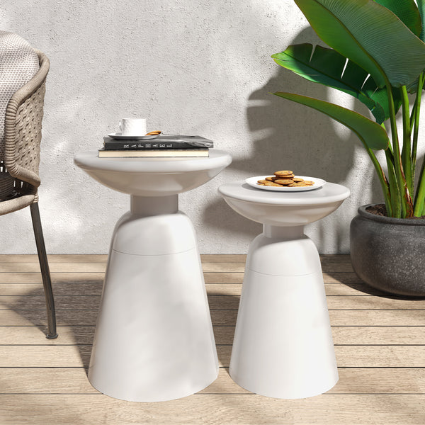gdf studio Soto Outdoor Metal Side Tables Set of 2