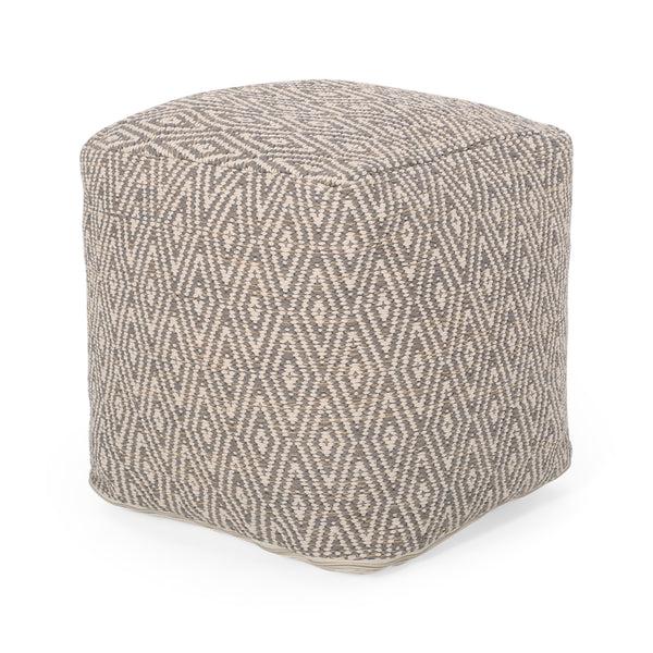 Gdf Studio Sovereign Hand-Crafted Cotton Cube Pouf