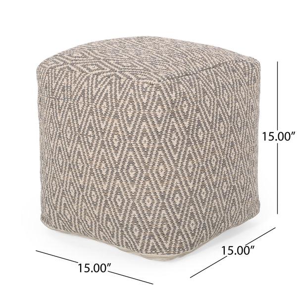 Gdf Studio Sovereign Hand-Crafted Cotton Cube Pouf