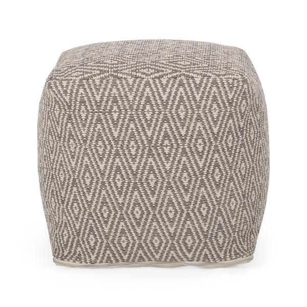 Gdf Studio Sovereign Hand-Crafted Cotton Cube Pouf