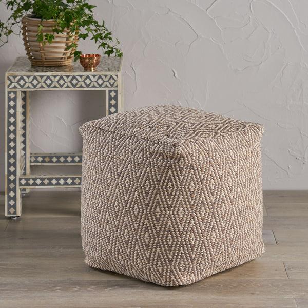gdf studio Sovereign Hand-Crafted Cotton Cube Pouf