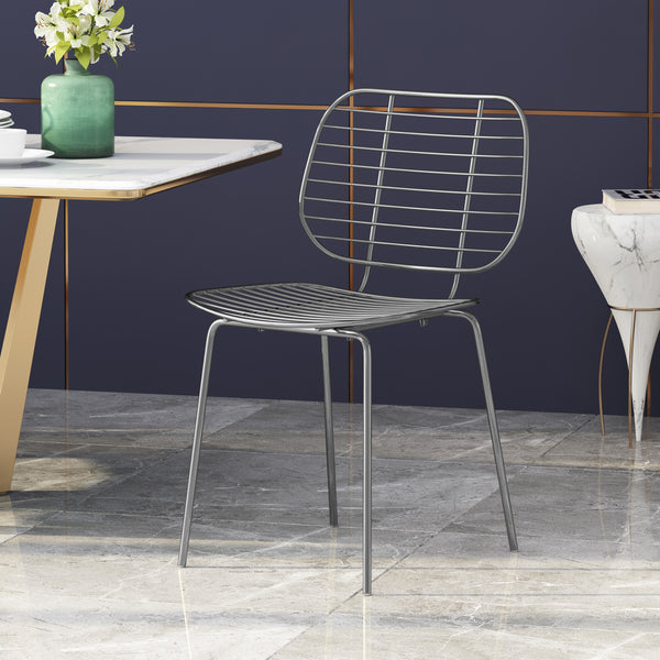 gdf studio Spyridon Modern Glam Iron Dining Chair