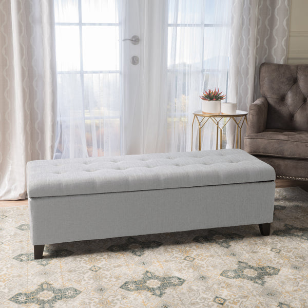 Gdf Studio Sterling Fabric Tufted Storage Ottoman