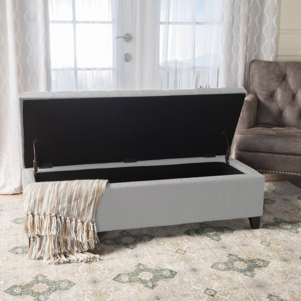 Gdf Studio Sterling Fabric Tufted Storage Ottoman