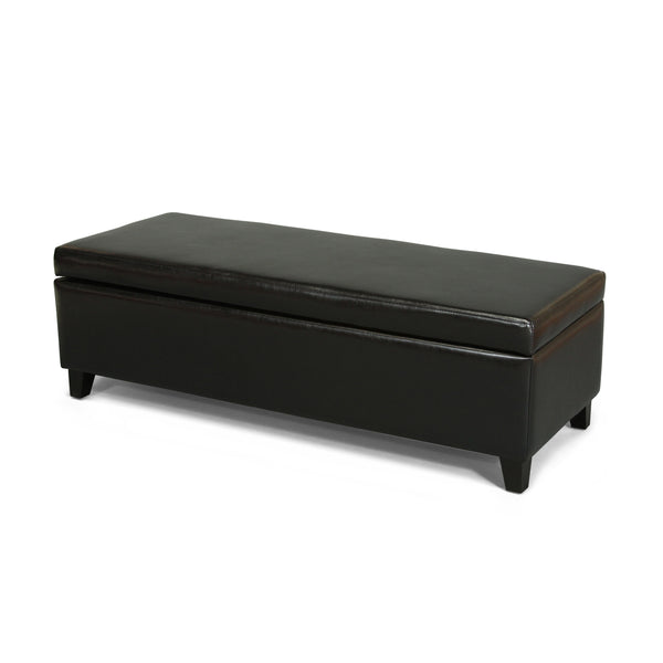 Gdf Studio Stratford Leather Storage Ottoman Bench