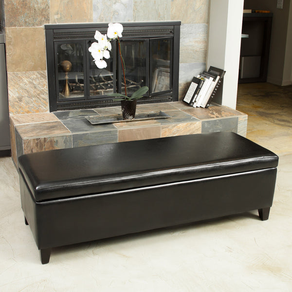 gdf studio Stratford Leather Storage Ottoman Bench