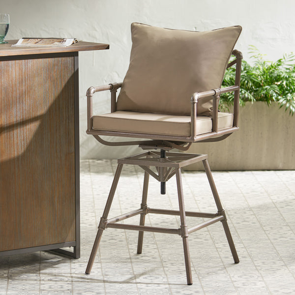 Gdf Studio Tallahassee Outdoor Adjustable Barstool