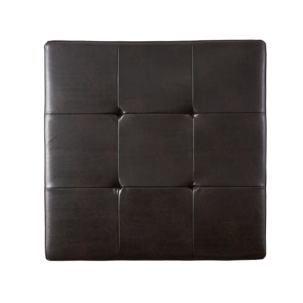 Gdf Studio Templeton Brown Leather Storage Ottoman