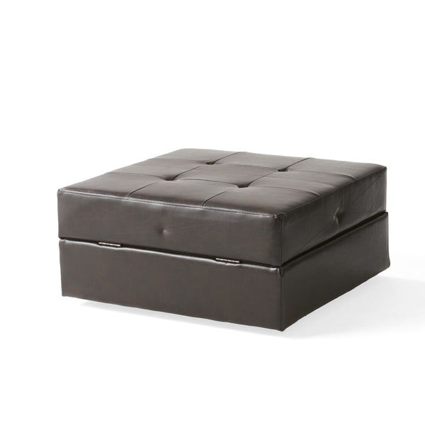 gdf studio Templeton Brown Leather Storage Ottoman