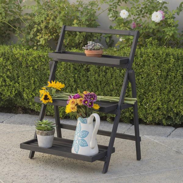 Gdf Studio Topside Outdoor Acacia Wood Plant Stand
