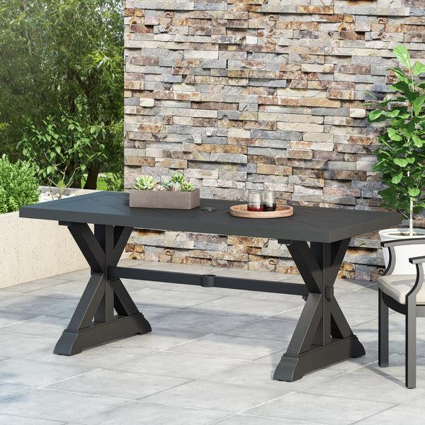 Gdf Studio Tyrion Outdoor Aluminum Dining Table
