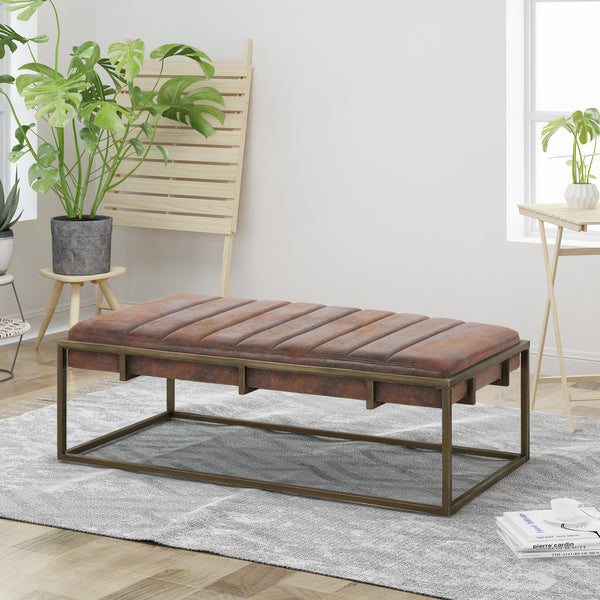Gdf Studio Vassy Modern Microfiber Ottoman Bench
