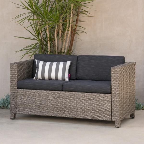 Gdf Studio Venice Outdoor PE Wicker Love Seat