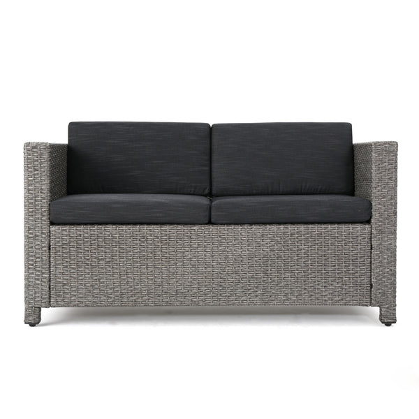 gdf studio Venice Outdoor PE Wicker Love Seat