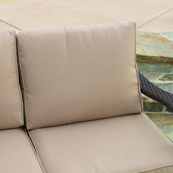 Gdf Studio Voyage Outdoor Brown Wicker Sofa Set