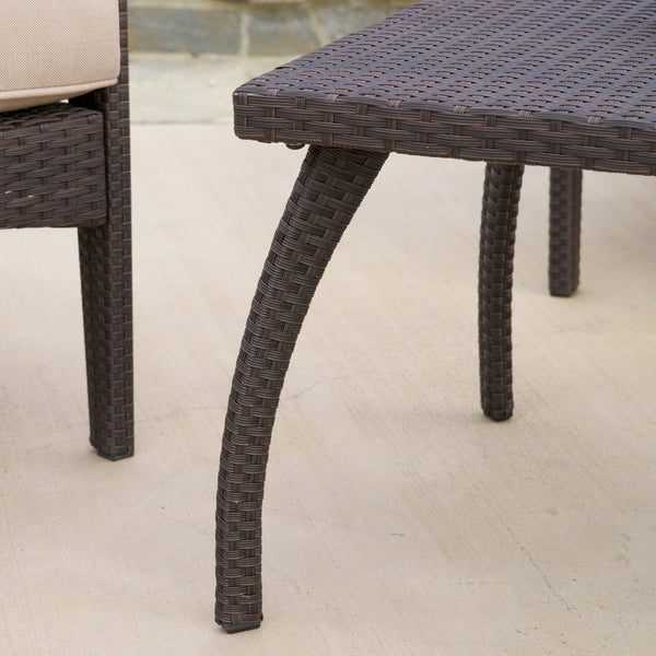 Gdf Studio Voyage Outdoor Brown Wicker Sofa Set