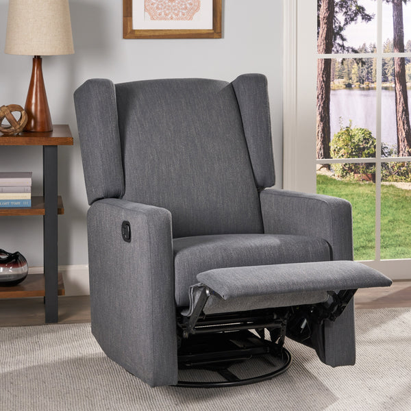 Gdf Studio Wafa Upholstered Swivel Recliner
