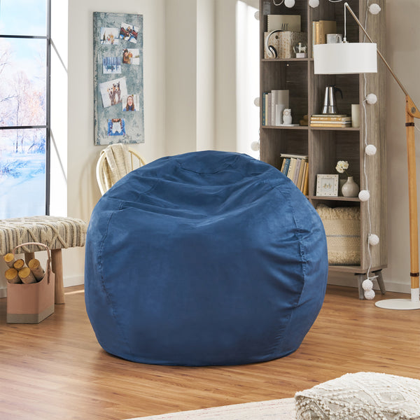 gdf studio Waldo Blue Faux Suede 5 Foot Bean Bag