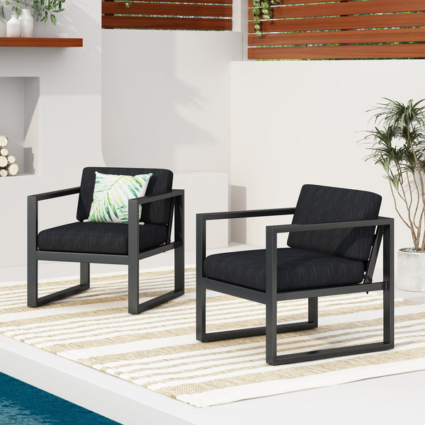 Gdf Studio Wally Outdoor Aluminum Club Chairs