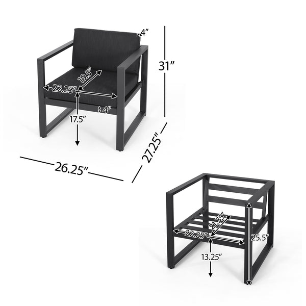 Gdf Studio Wally Outdoor Aluminum Club Chairs