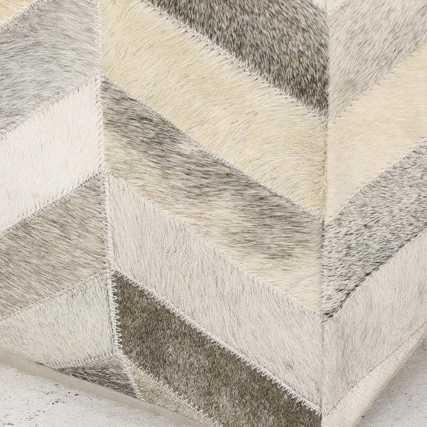 Gdf Studio Weikel Handcrafted Boho Cowhide Pouf