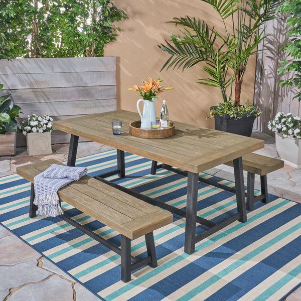 Gdf Studio Weir Outdoor Acacia Wood Picnic Set