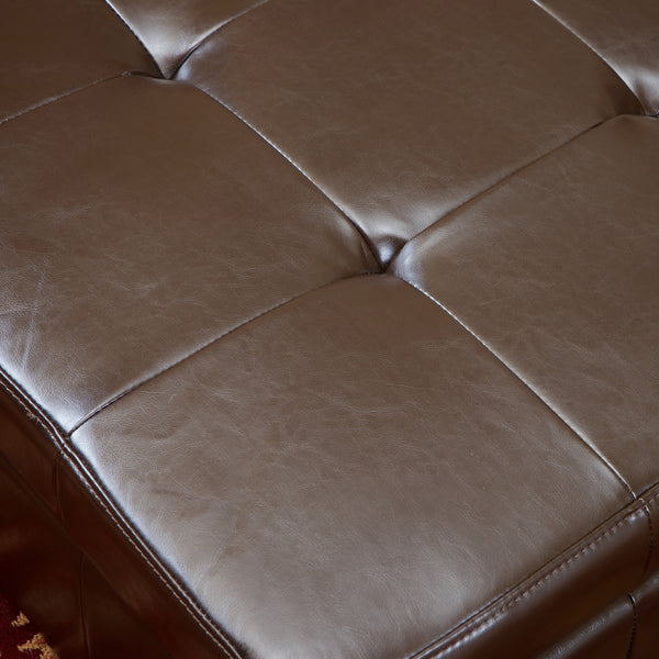 Gdf Studio Westridge Brown Leather Storage Ottoman