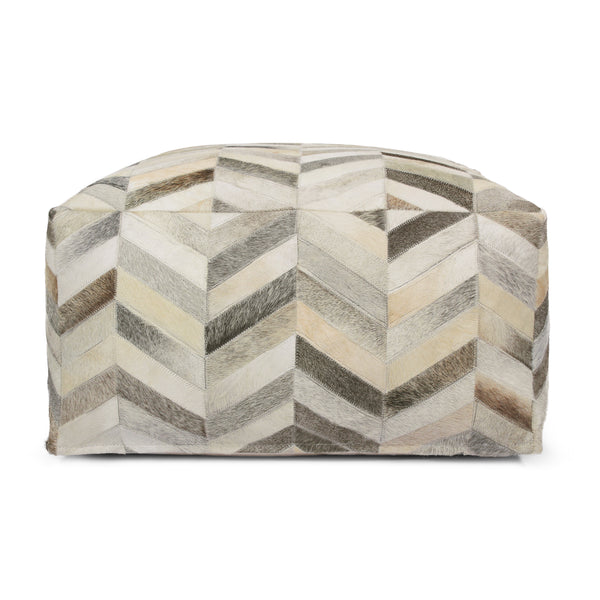 Gdf Studio Zagan Handcrafted Boho Cowhide Pouf