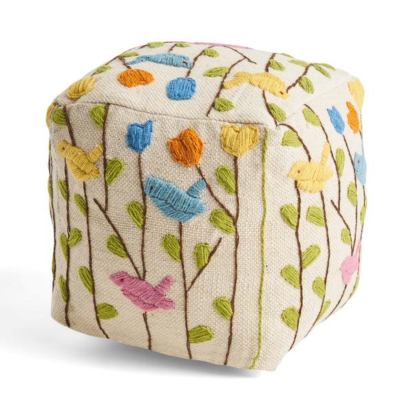 Gdf Studio Zeki Boho Wool Ottoman Pouf