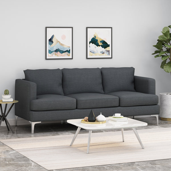 Gdf Studio Zoha Modern Fabric 3 Seater Sofa