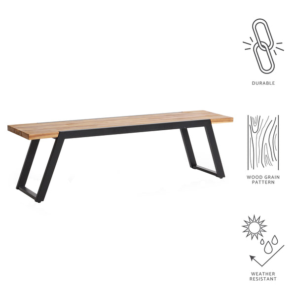 Gdf Studio Gebo Outdoor Modern Acacia Wood Dining Bench