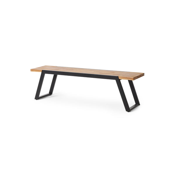 gdf studio Gebo Outdoor Modern Acacia Wood Dining Bench